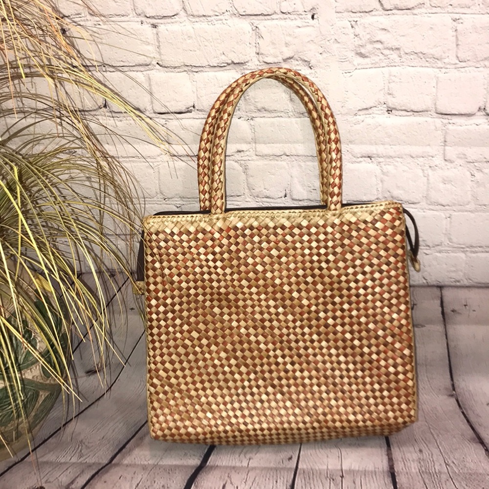 Handmade palm leaf handbag